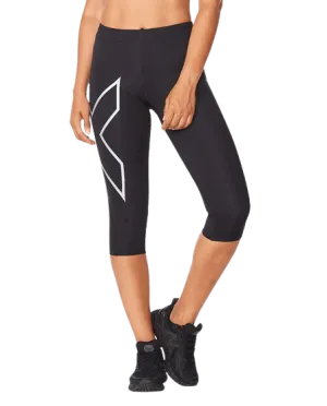 2XU Core 3/4 Womens Compression Tights (Black/Silver)