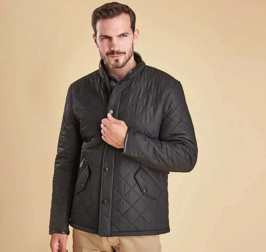 BARBOUR Powell Quilted Jacket with Fleece Lining - Mens - Black