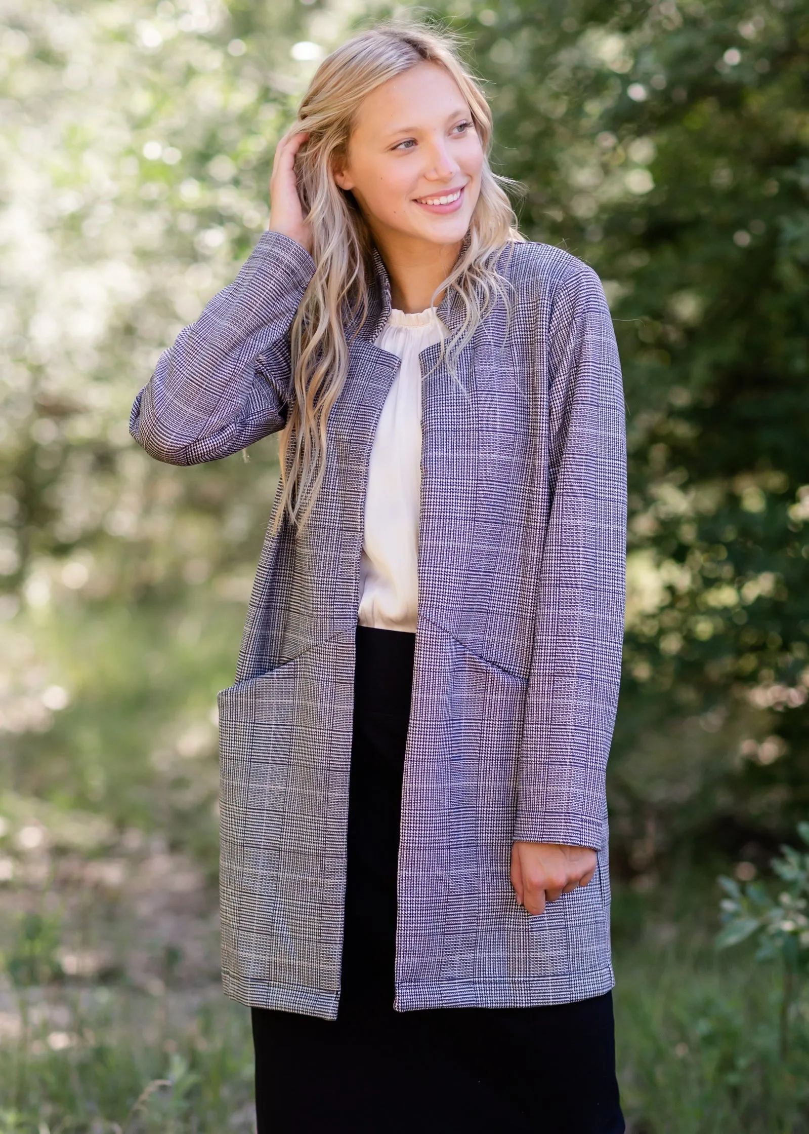 Black Plaid Blazer Jacket - FINAL SALE