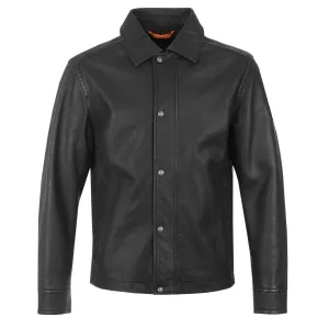 BOSS Jericho Leather Jacket in Black