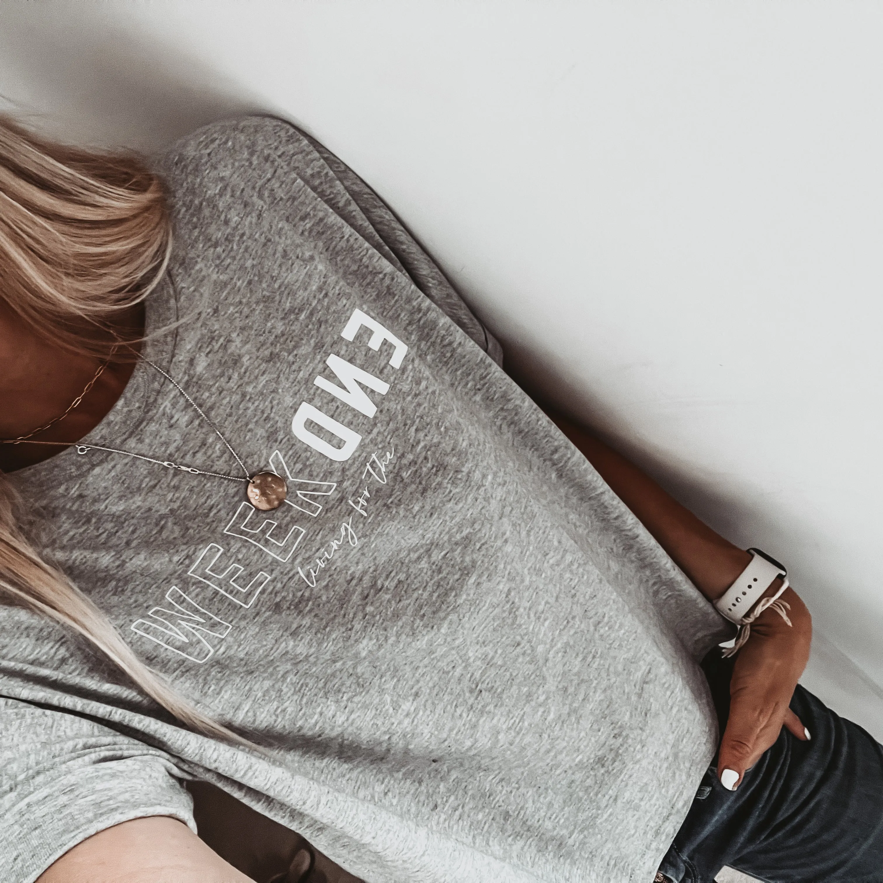 Boxy Grey WEEKEND  tee *boxy relaxed fit* *BEST SELLER*