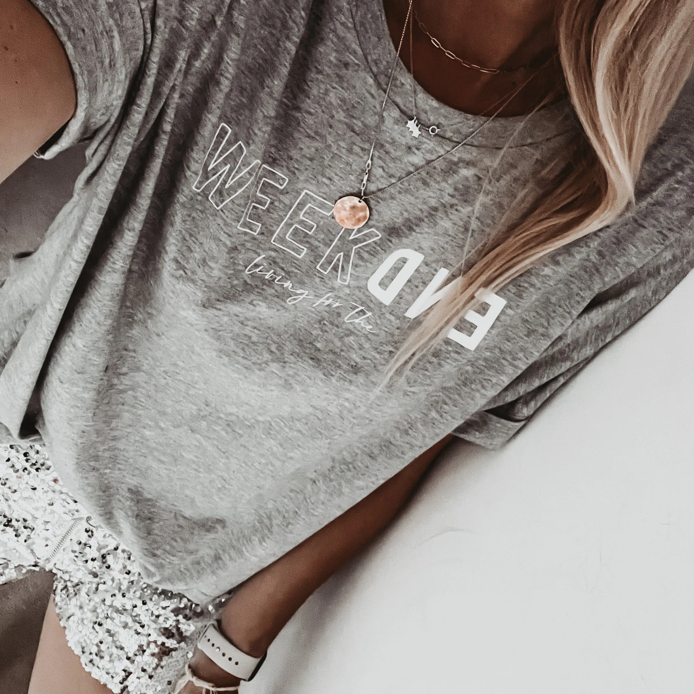 Boxy Grey WEEKEND  tee *boxy relaxed fit* *BEST SELLER*