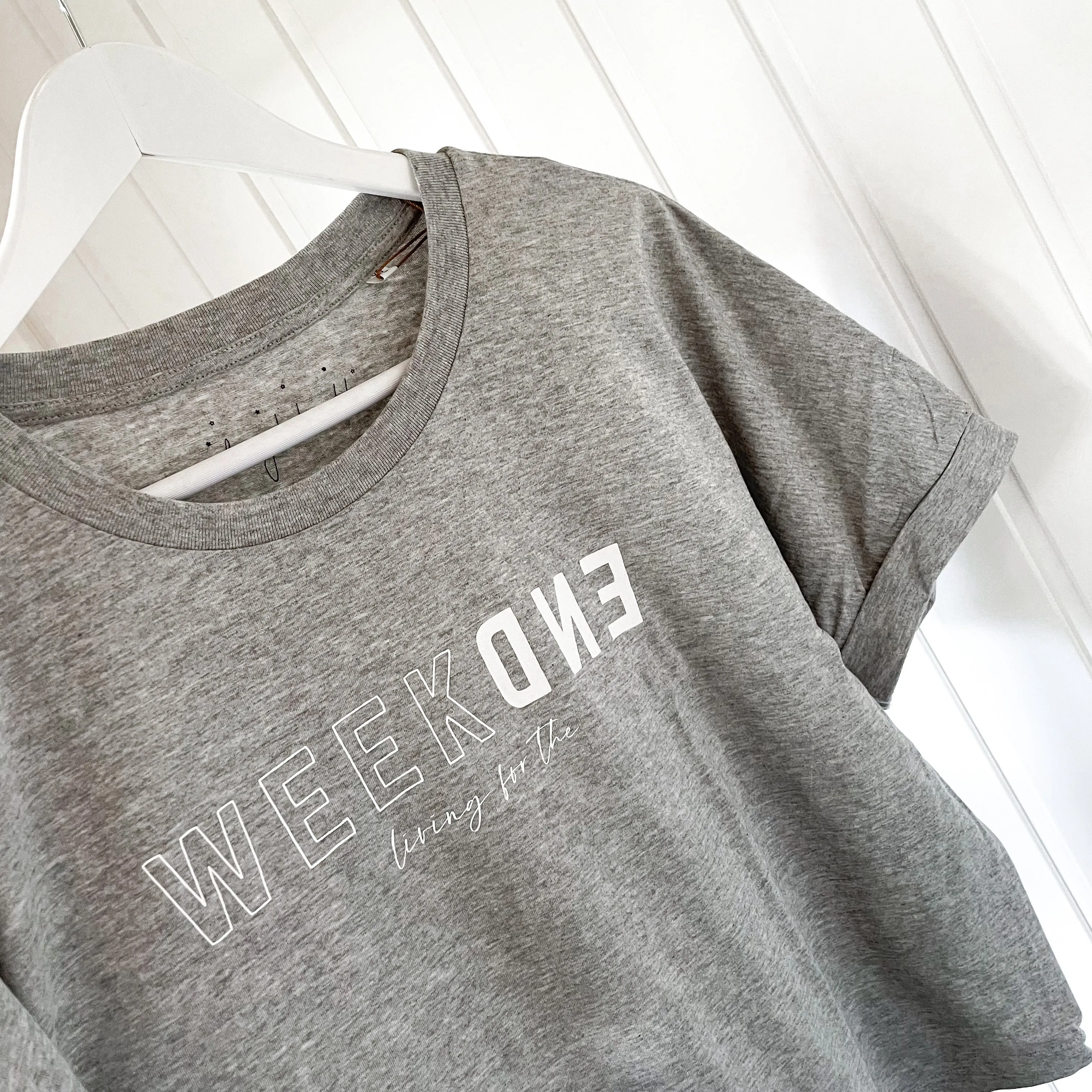 Boxy Grey WEEKEND  tee *boxy relaxed fit* *BEST SELLER*