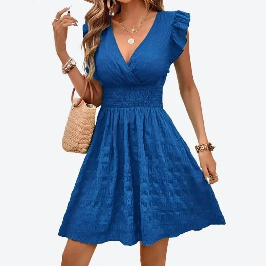 Charming Ruffle Sleeve Mini Dresses