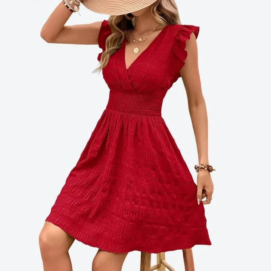 Charming Ruffle Sleeve Mini Dresses