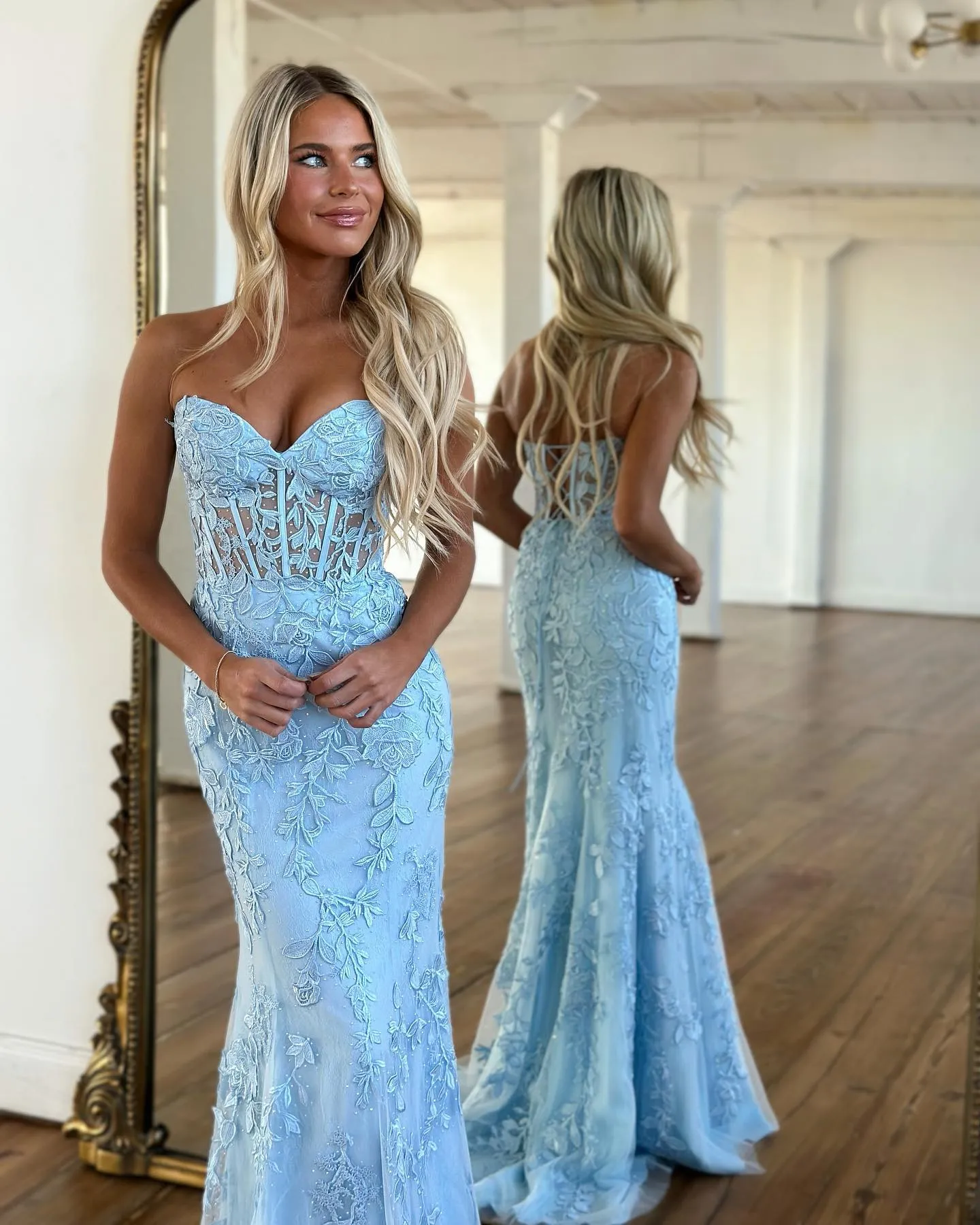 Chic Mermaid Beautiful Long Prom Dresses Sweetheart Watermelon Evening Dresses MLH1234