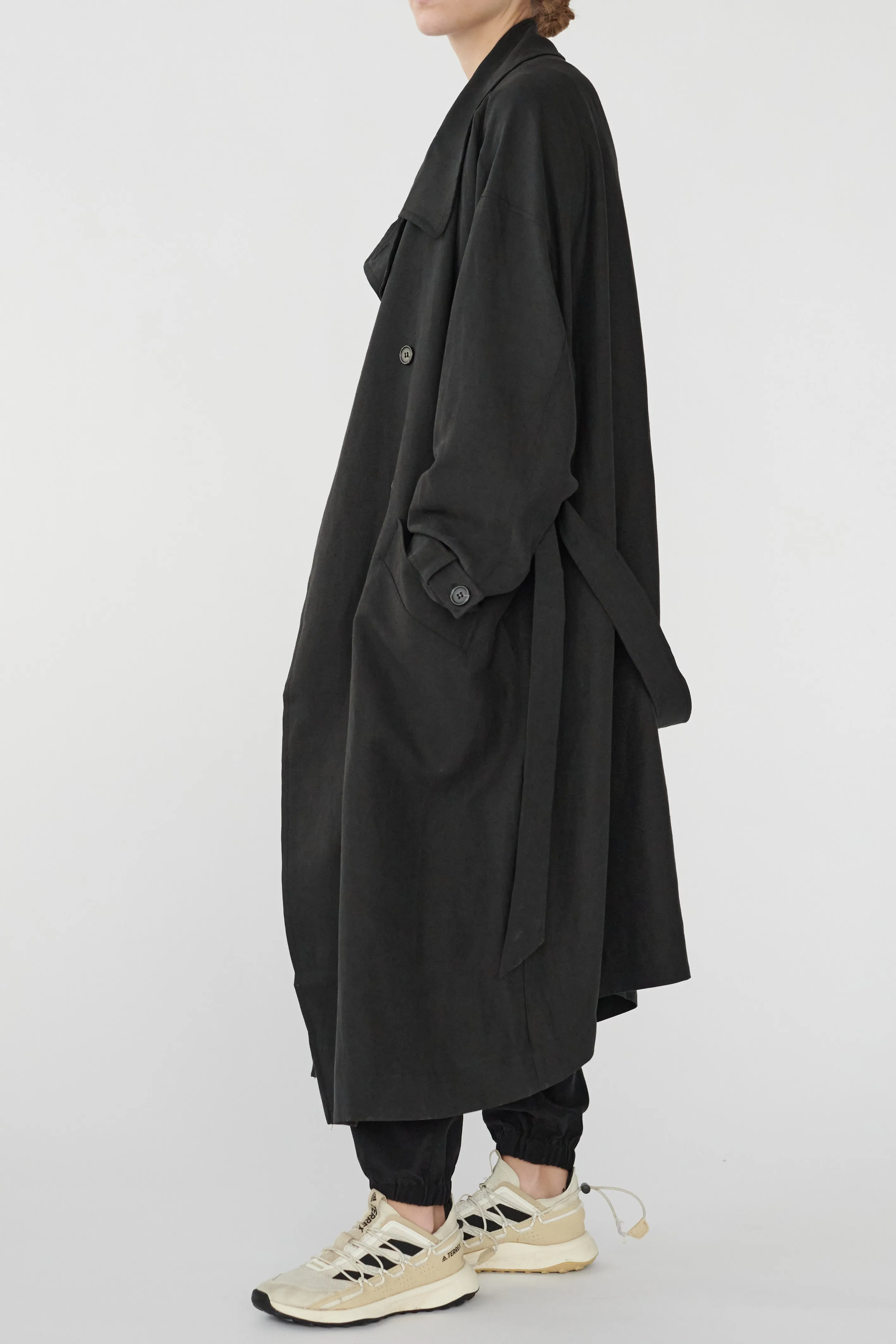 LAUREN COAT - BLACK - SILK/LINEN