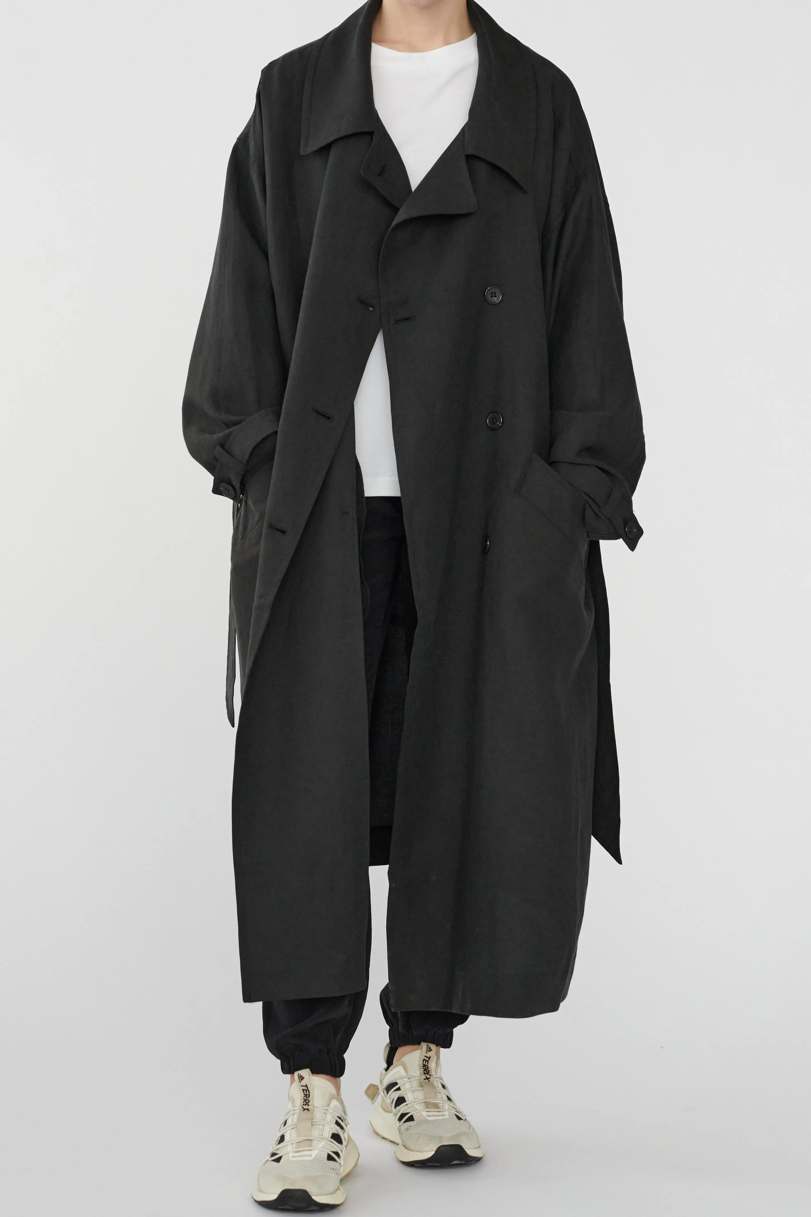 LAUREN COAT - BLACK - SILK/LINEN