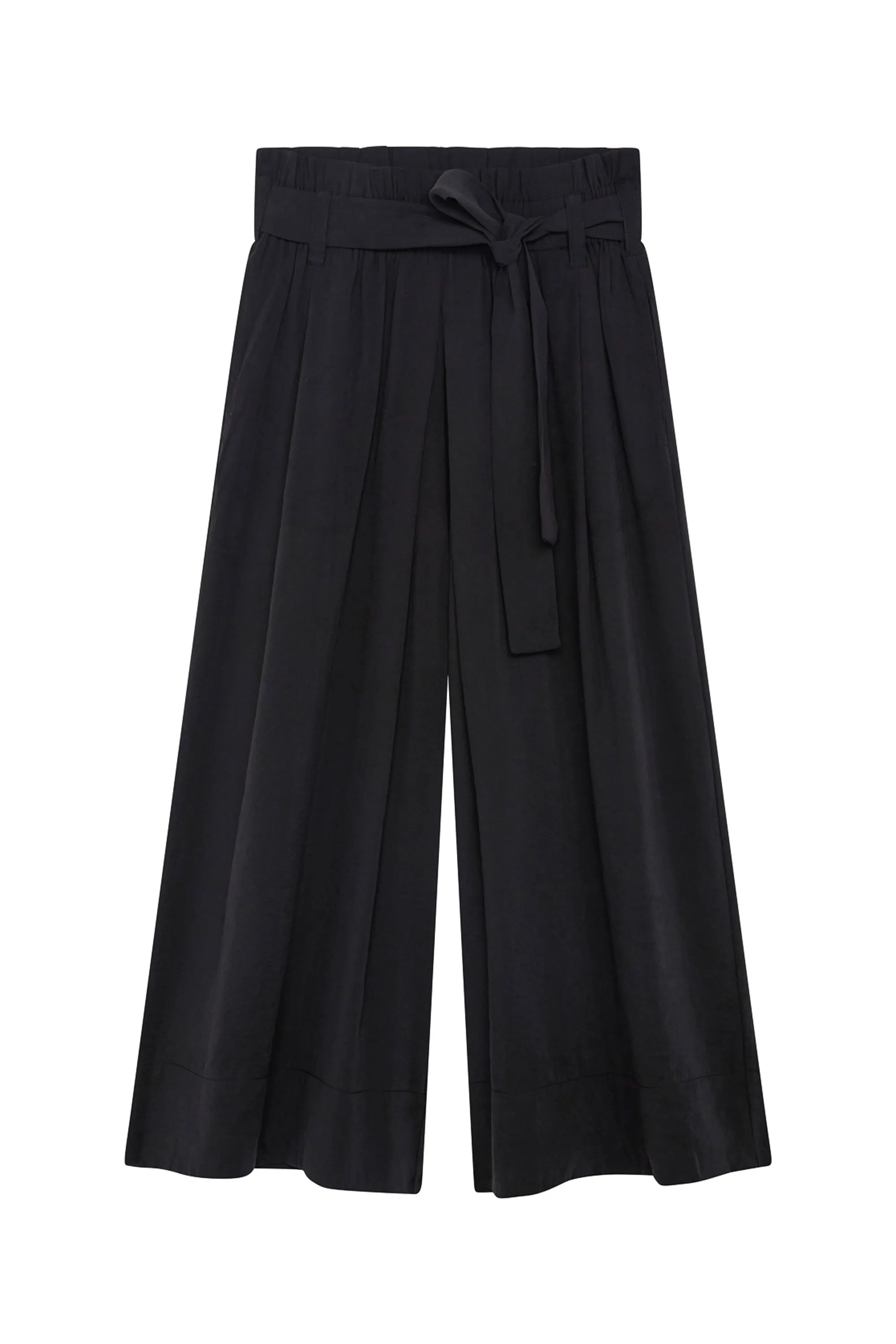 Light Poplin Paperbag Wide Leg Pants