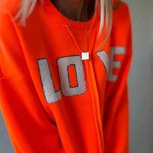 LOVE neon orange sweatshirt *NEW*