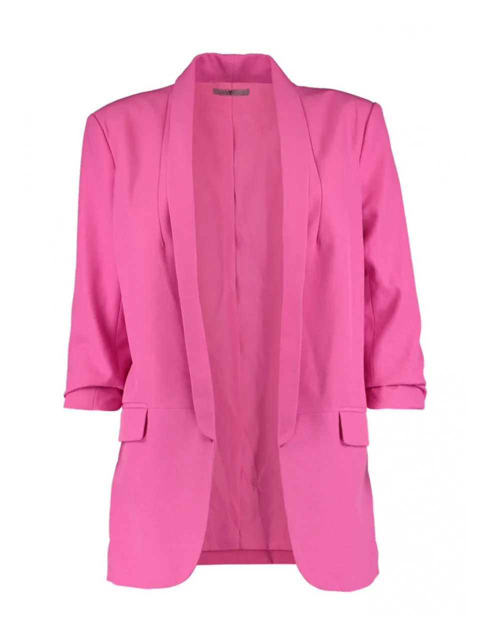 Malea Summer Pink Gathered Sleeve Blazer