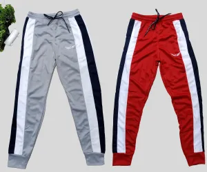 Men Colorblock Grey/Red Joggers (Pack of 2)