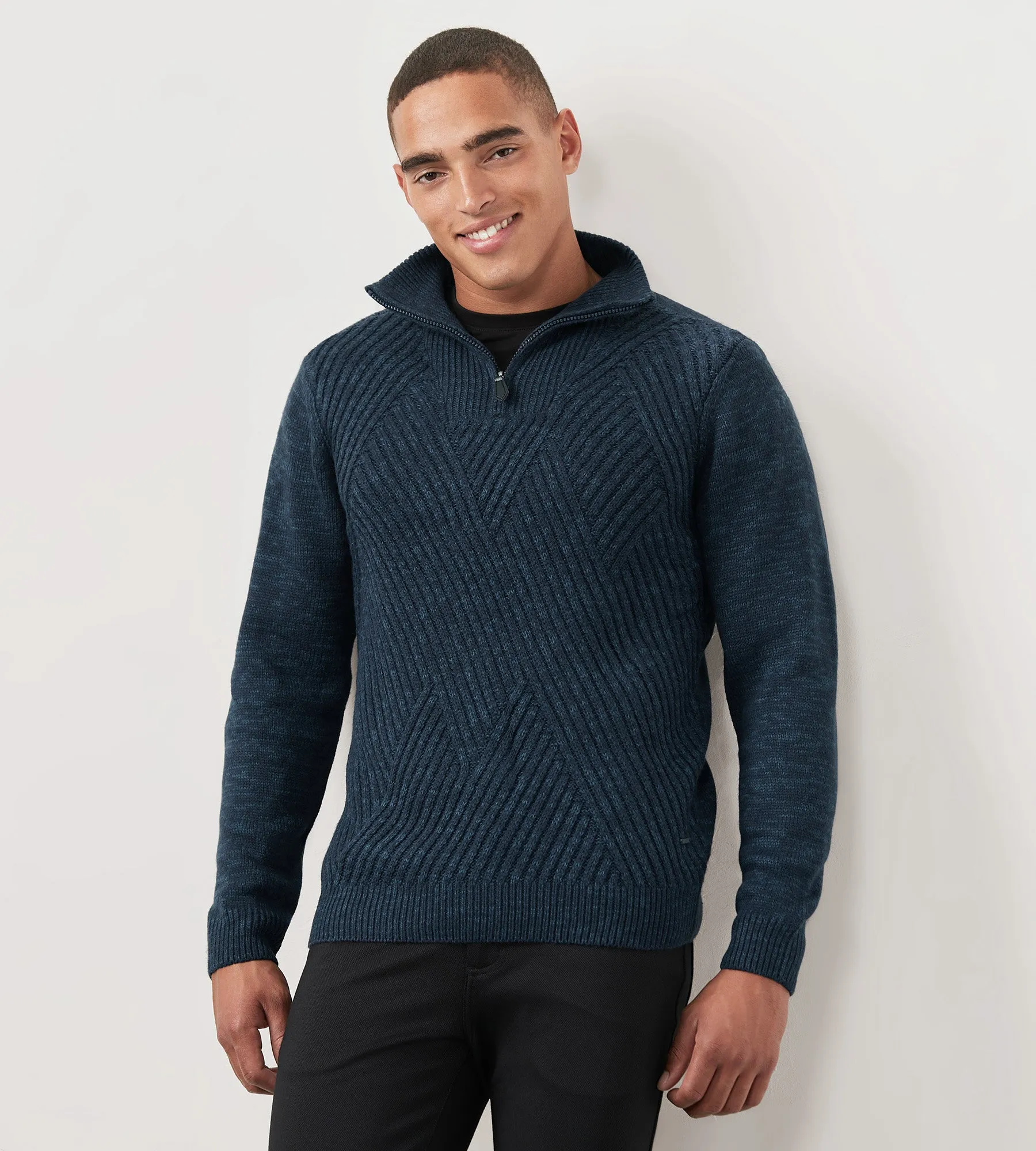 Modern Fit Long Sleeve Quarter-Zip Sweater