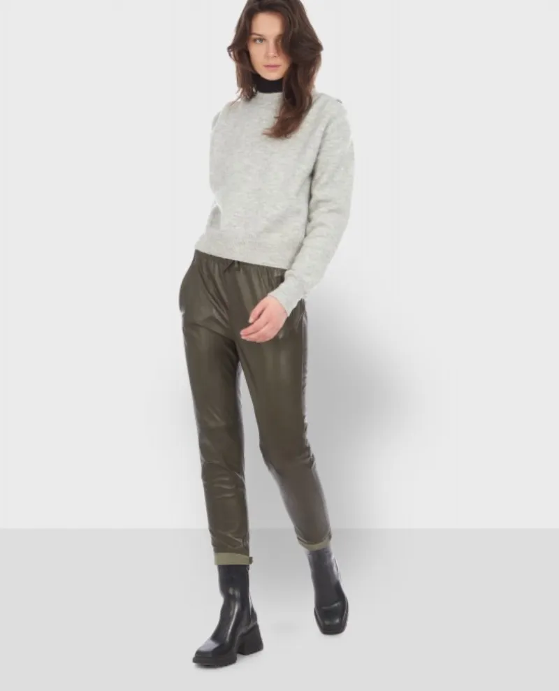 Oakwood Gift Khaki Leather Trousers