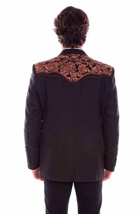 Scully Leathers Men's Floral Embroidered Blazer