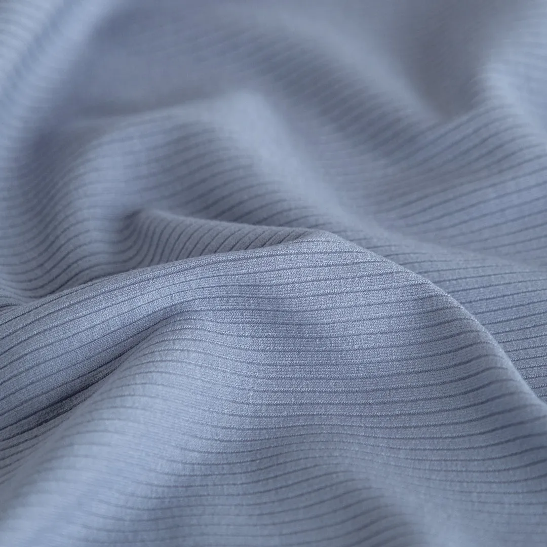 Soft Touch Viscose Rib Knit - Bluestone