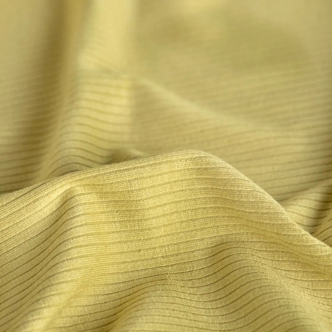 Soft Touch Viscose Rib Knit - Lemongrass