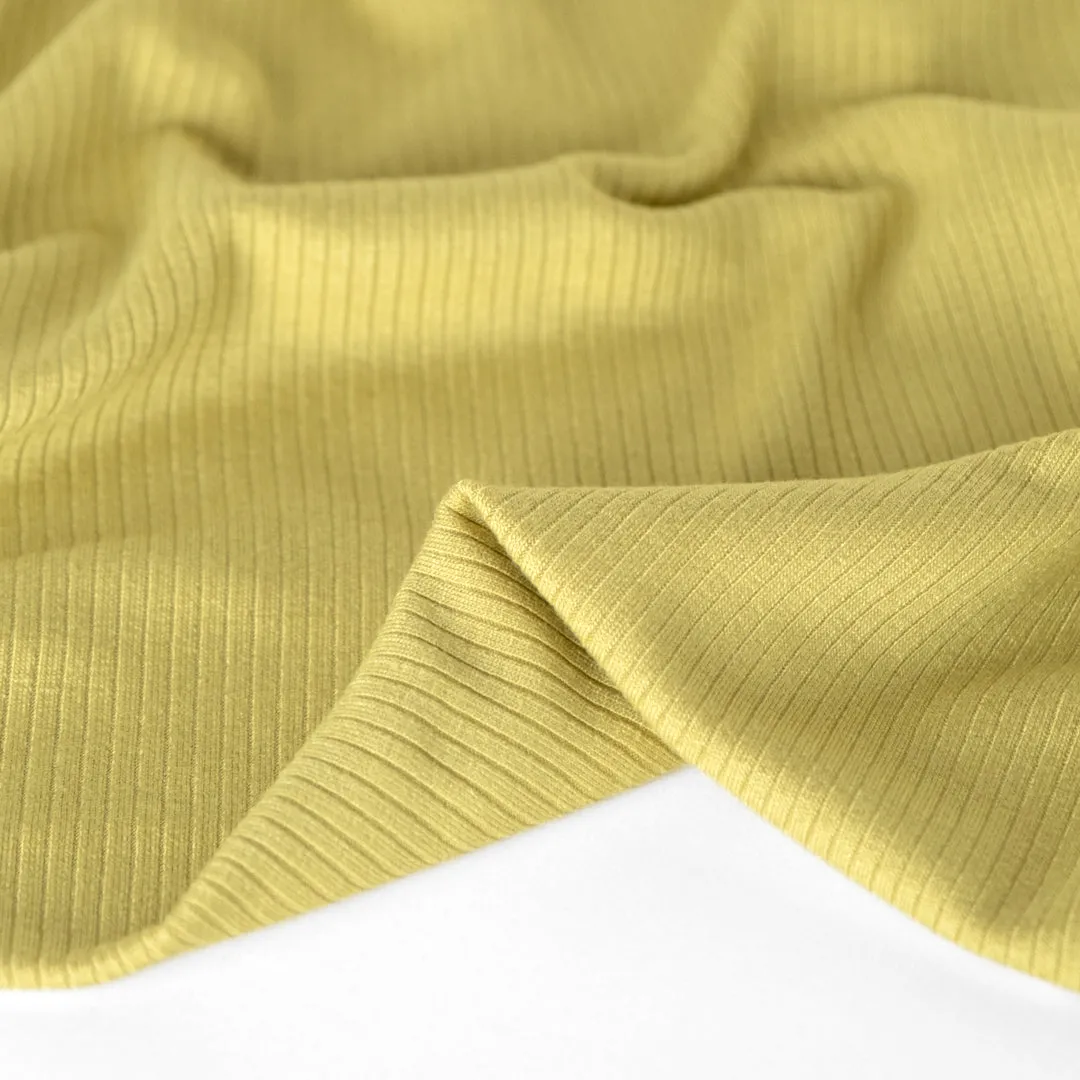 Soft Touch Viscose Rib Knit - Lemongrass