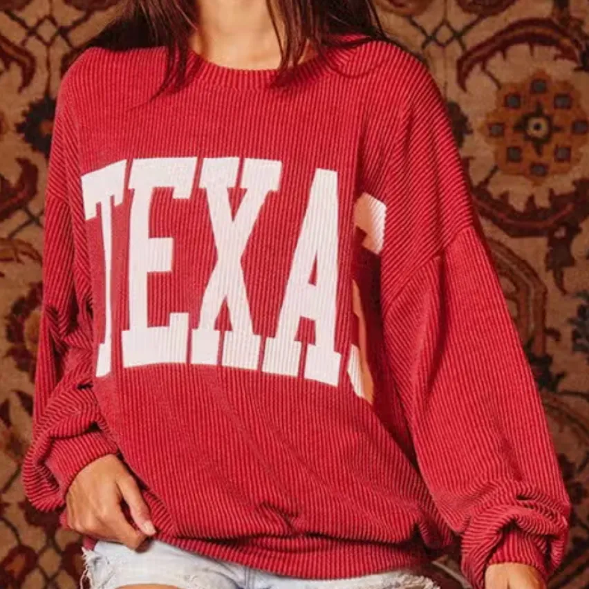 Texas Comfy Corded Graphic Sweatshirt