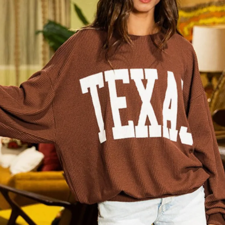 Texas Comfy Corded Graphic Sweatshirt