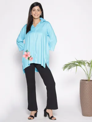 Turquoise Rayon ShirtTop - Anemon