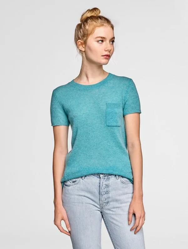 White   Warren - Essential Tee Aqua Heather