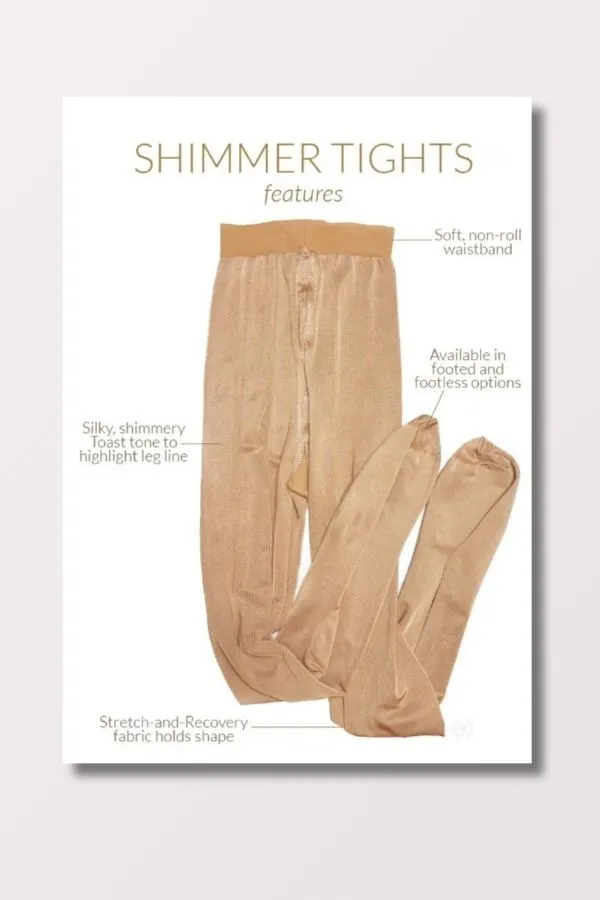 Women's Footed Shimmer Tights w/ Soft Knit Waistband - Toast